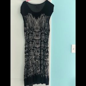 Black and white sweater dress.